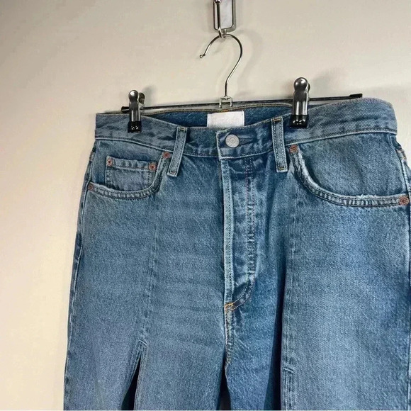 Boyish Medium Wash The Quincy Split Cropped Straight Leg Jean - Picture 4 of 13